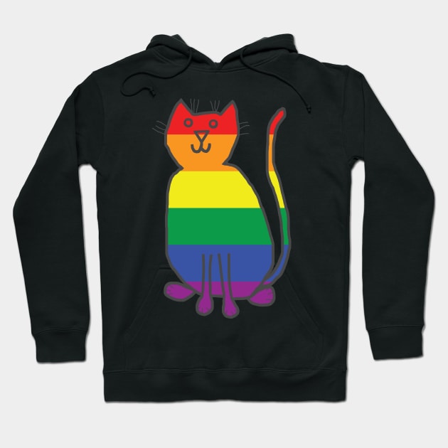 Kitty Cat Pride Hoodie by ellenhenryart